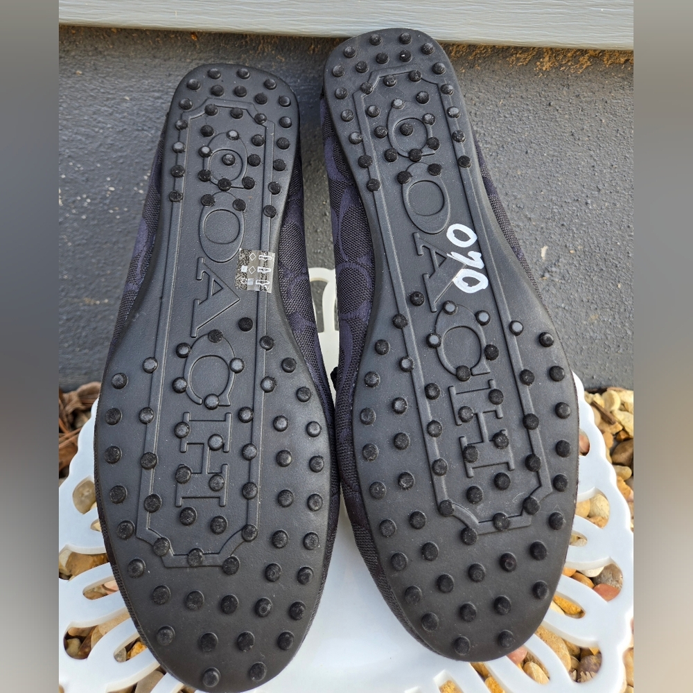 Coach "Fortunata" Black Loafers With Patent Leather Detail.  New With Tags. - Picture 7 of 10
